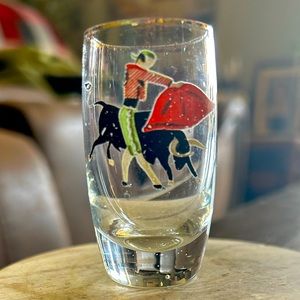 Spain, bullfighter,hand painted shot glass